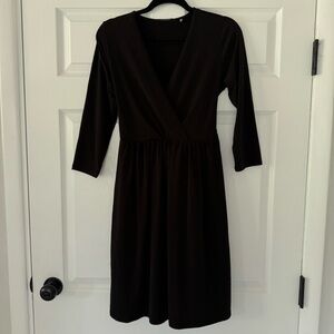 Tahari black wrap dress